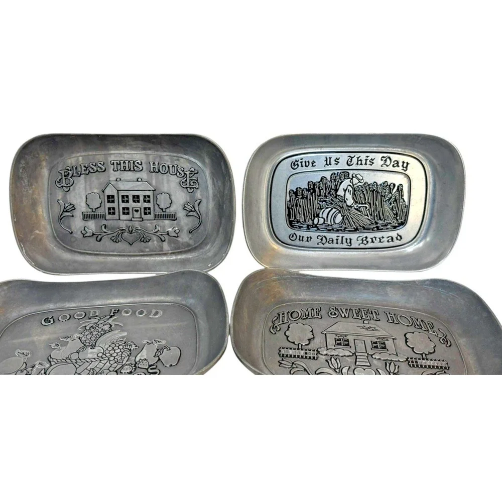 Wilton Armetale Bread Trays Set Of 4 Bless This House Our Daily Bread